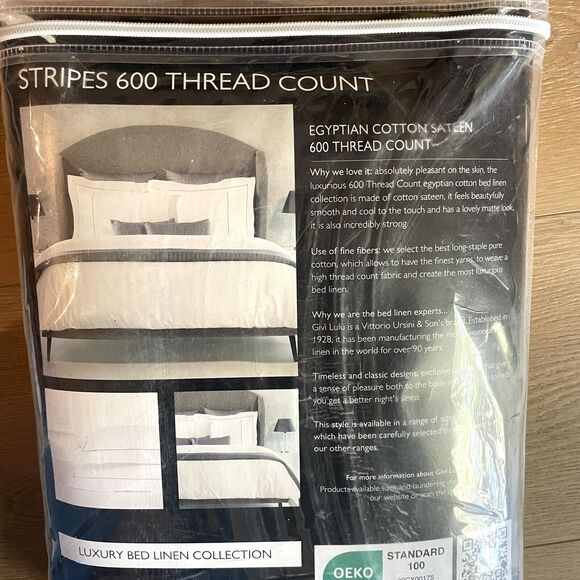 Givi Lulu King 600TC Sheet Set 100% Cotton Sateen Solid Silver Egyptian Cotton - Picture 3 of 6